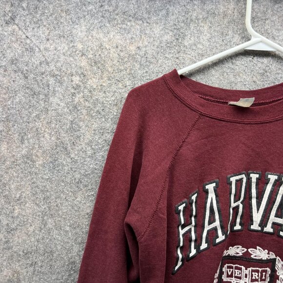 Harvard Sweater Women Medium Burgundy Pullover Crewneck Tuliex Vintage 80s - Picture 12 of 13